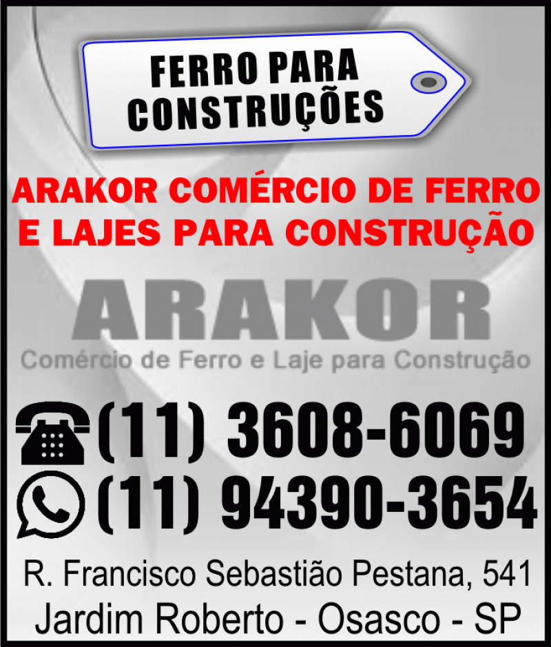 Arakor Comércio de Ferro e Lajes para Construção